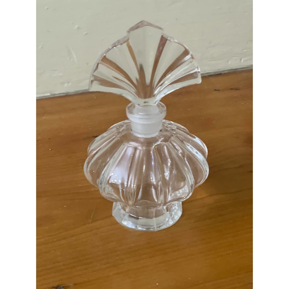 Vintage Cut Glass Perfume Bottle with Stopper